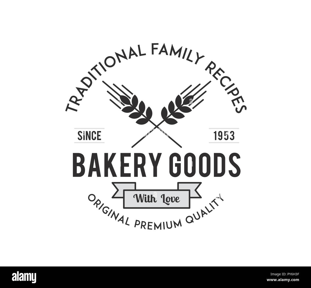 Bakery goods family recipes black on white is a vector illustration about food Stock Vector