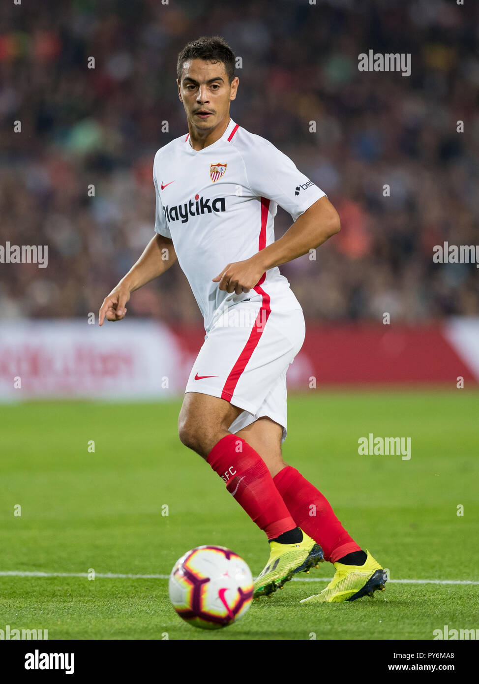 October 20th; Wissam Ben of Sevilla FC in action during the 2018/2019 LaLiga Santander Round 8 game between FC Barcelona and Sevilla FC Camp Stock Photo - Alamy
