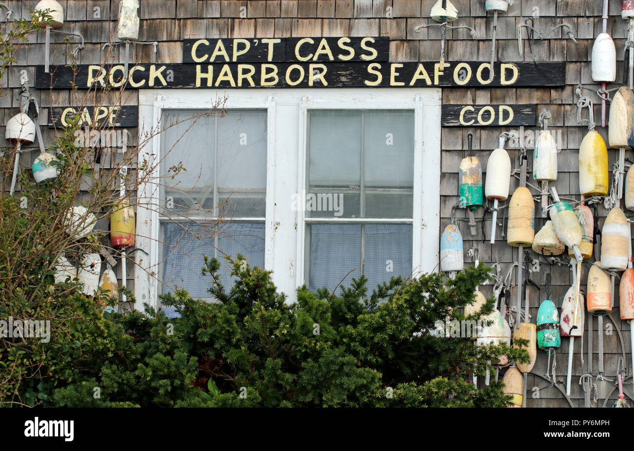 Cap't Cass Rock Harbor Seafood Restaurant, Orleans, Massachusetts Stock