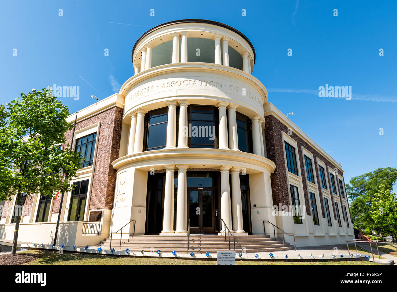 Montgomery, USA April 21, 2018 Exterior building in Alabama with