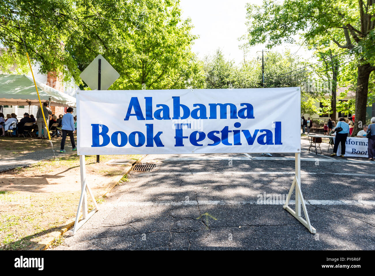 Montgomery, USA April 21, 2018 Sign for old town Alabama with book