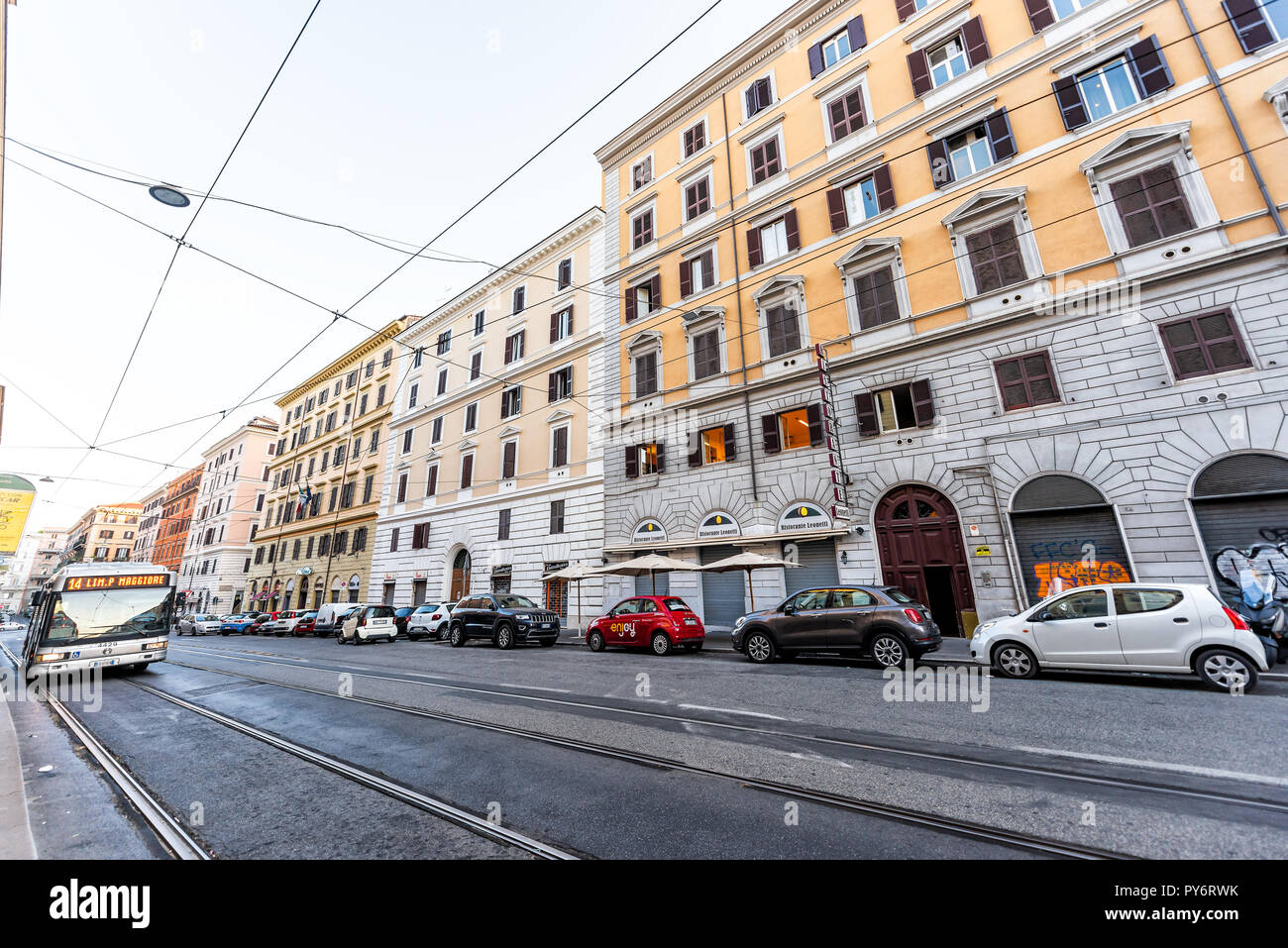 Rome, Italy - September 5, 2018: Italian street outside in historic ...