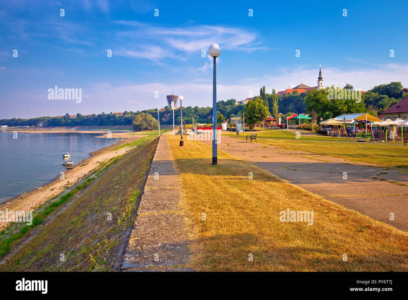 Vukovar city and Danube river coast view, Slavonija region of Croatia Stock Photo