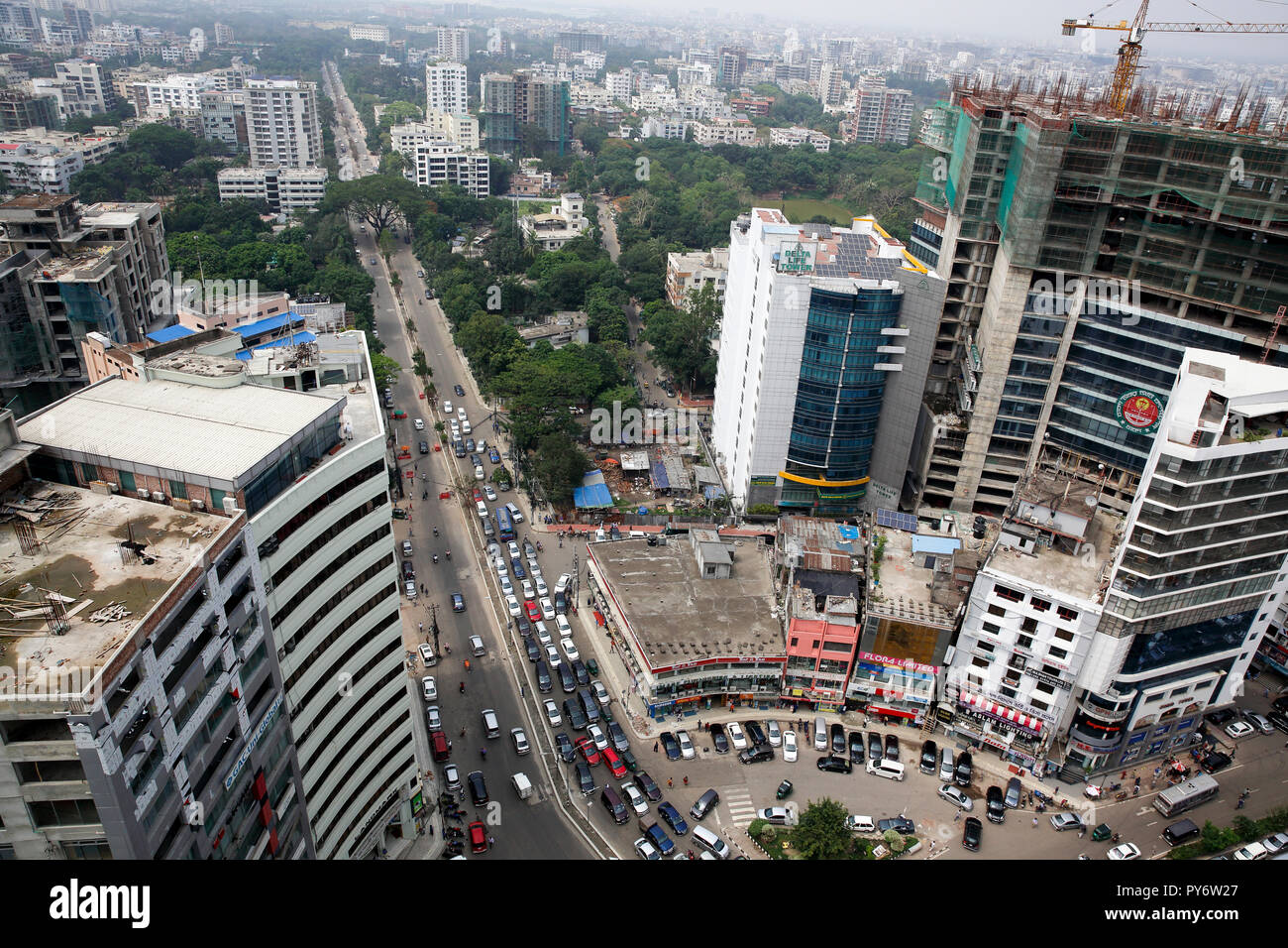 Aerial view of Gulshan2 circle in Dhaka, Bangladesh Stock Photo Alamy