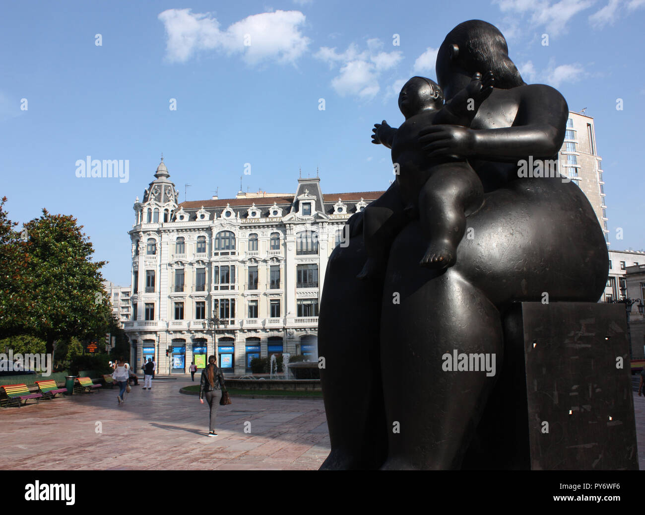 The La Maternidad statue in Oviedo, Asturias, Spain Stock Photo