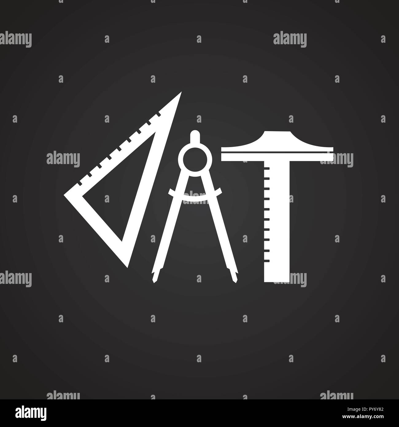 Measuring tools on black background Stock Vector Image & Art Alamy