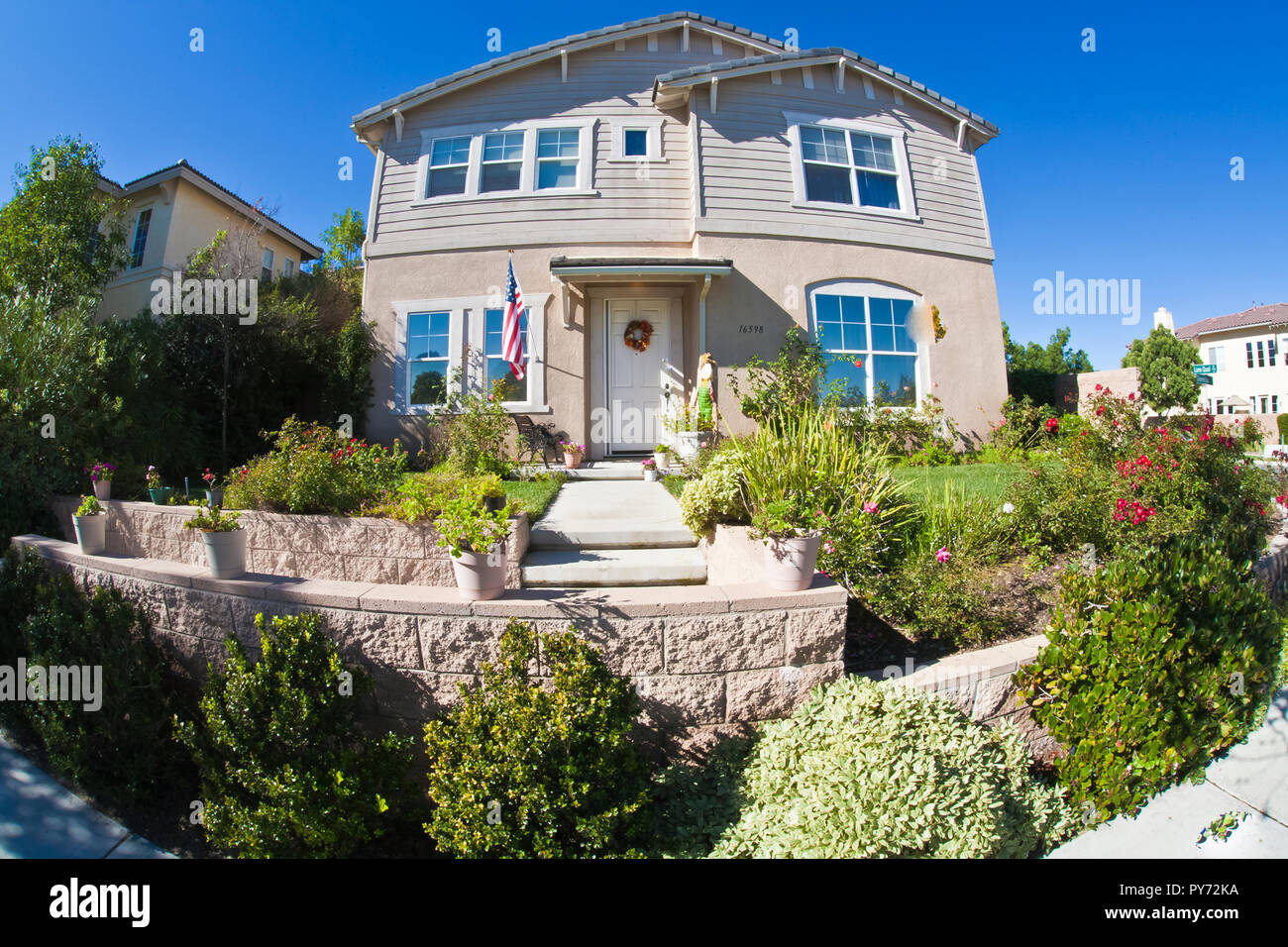 Two story suburban house in San Diego, Southern California Stock Photo