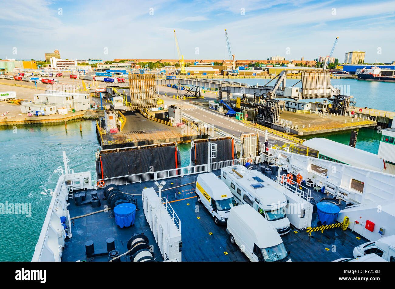 Portsmouth Continental Ferry Port. Portsmouth, Hampshire, England, United Kingdom, UK, Europe Stock Photo