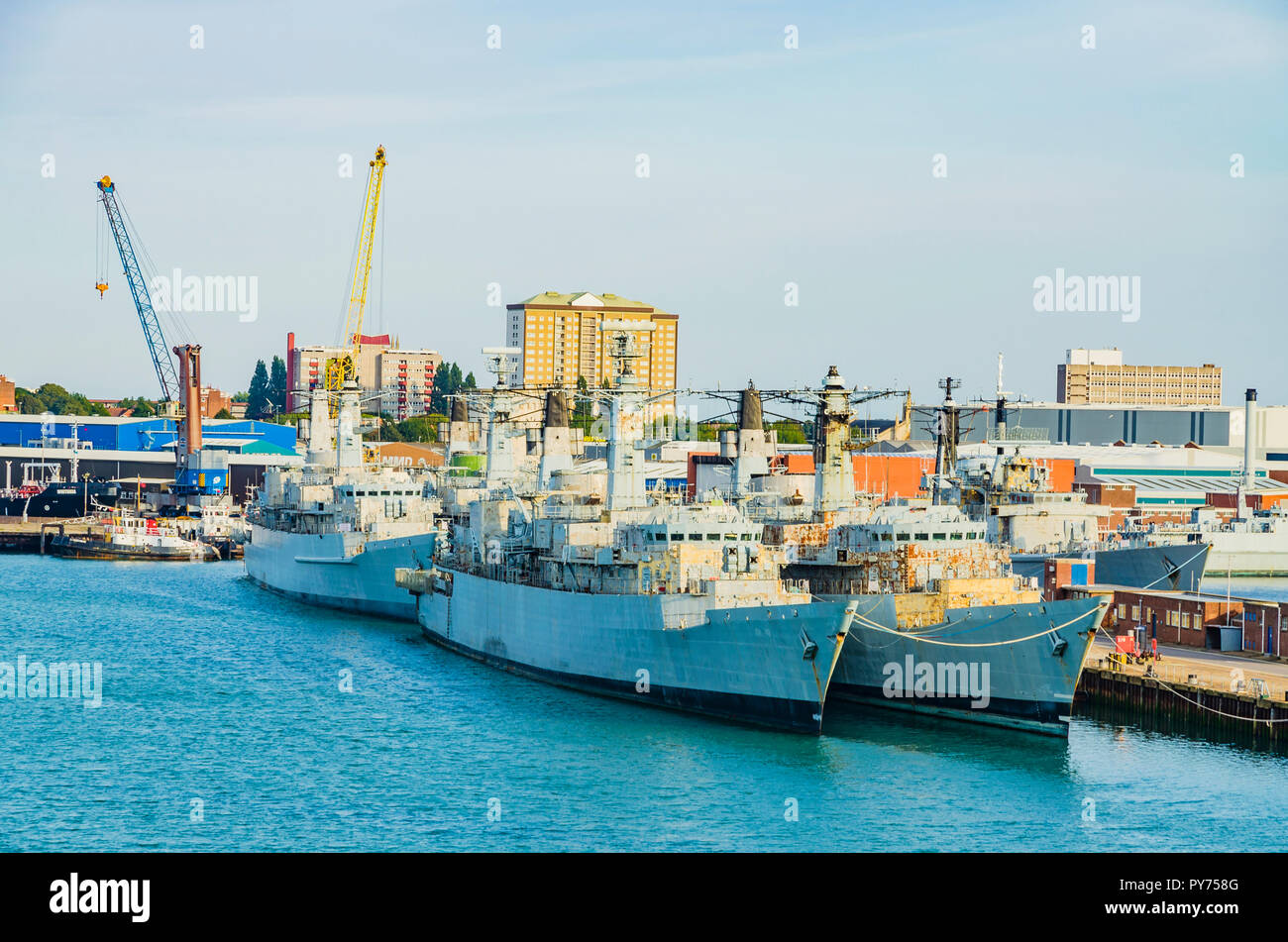 Military vessels operating from Portsmouth Harbour. Portsmouth, Hampshire, England, United Kingdom, UK, Europe Stock Photo