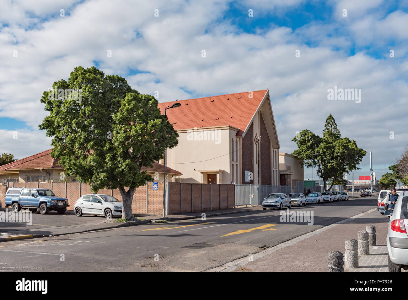 GOODWOOD, SOUTH AFRICA, AUGUST 14, 2018 A street scene with the