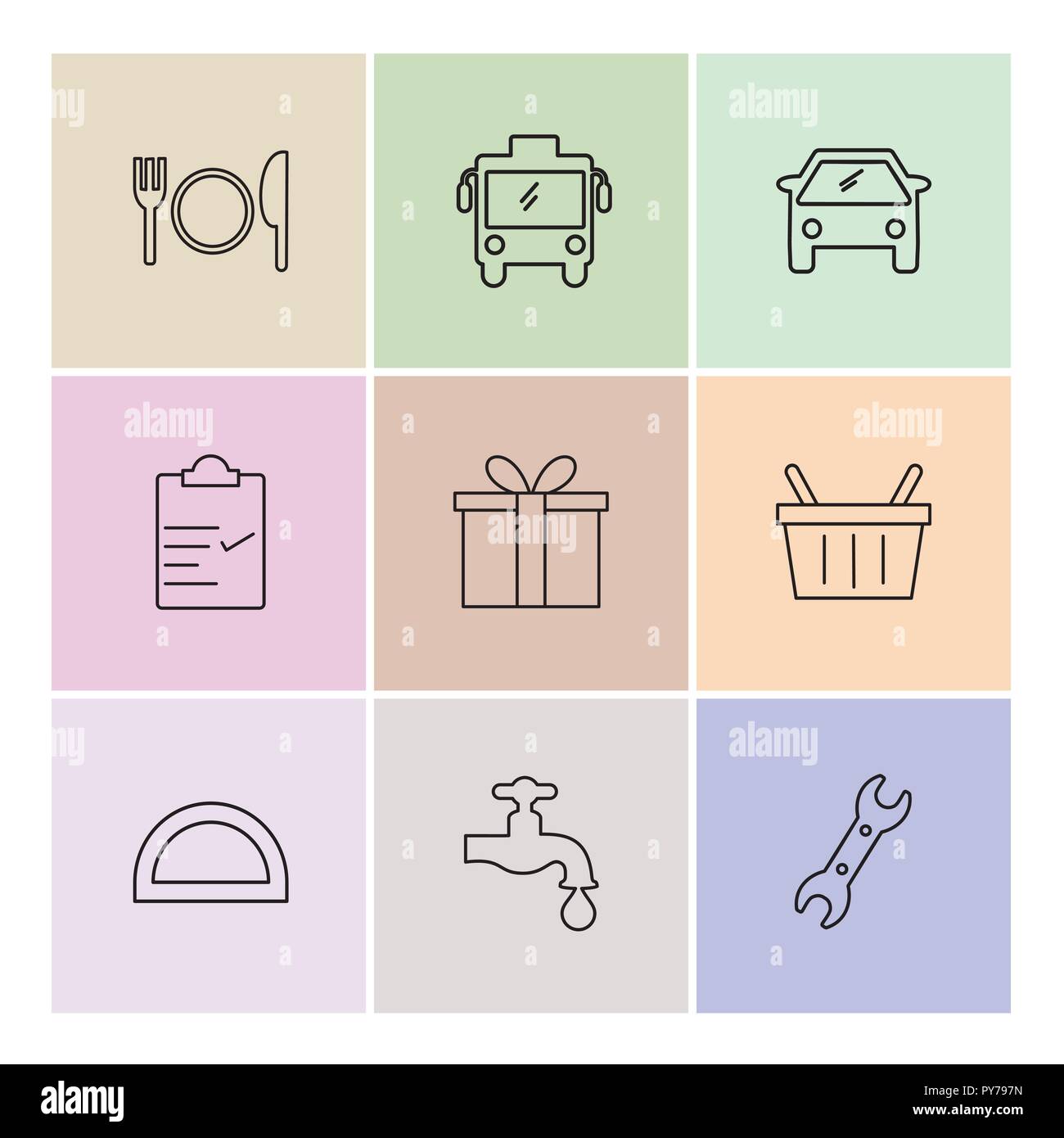 Bus Giftbox Tap Clipboard Transport Travel