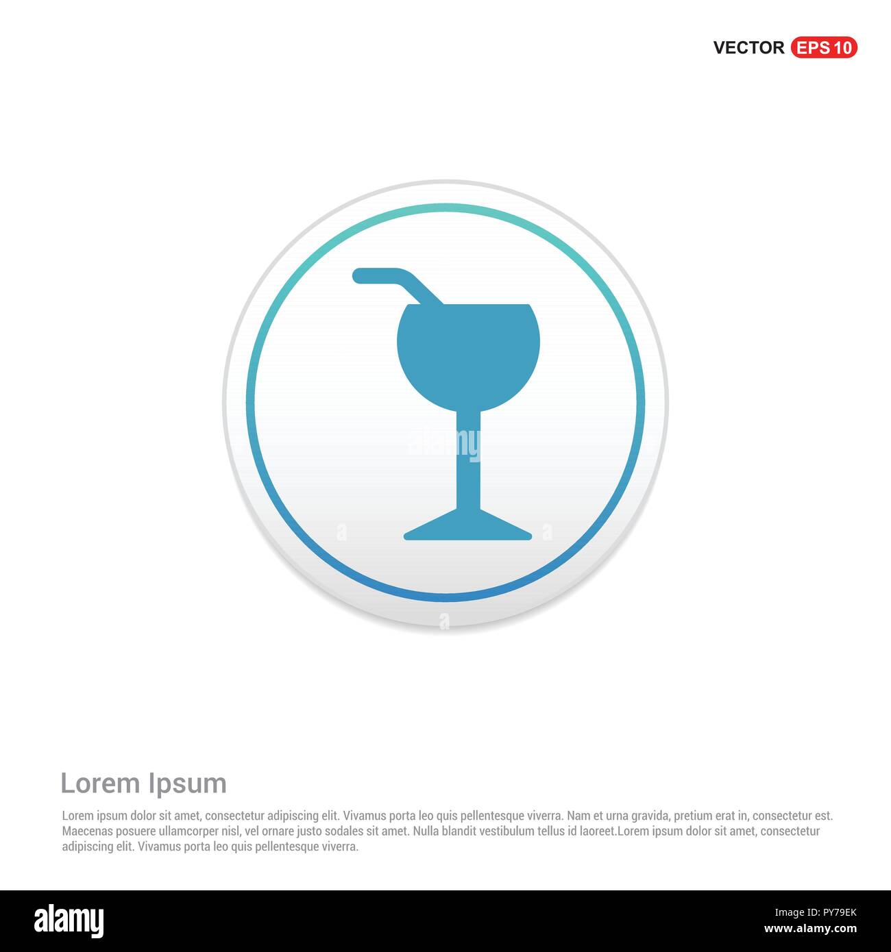Juice Glass Icon - white circle button Stock Vector Image & Art - Alamy