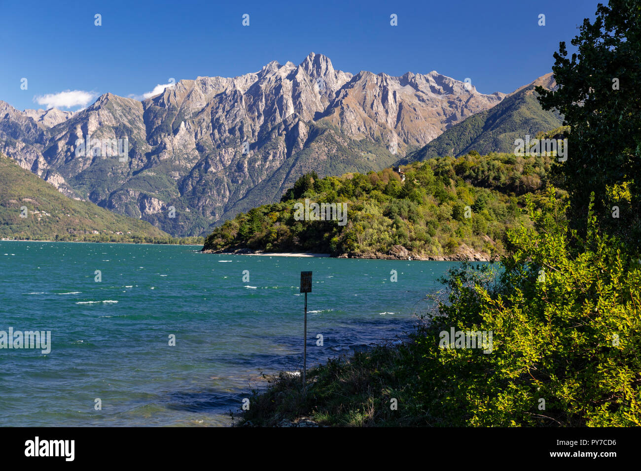 Mountains and Lake Como in northern Italy Stock Photo