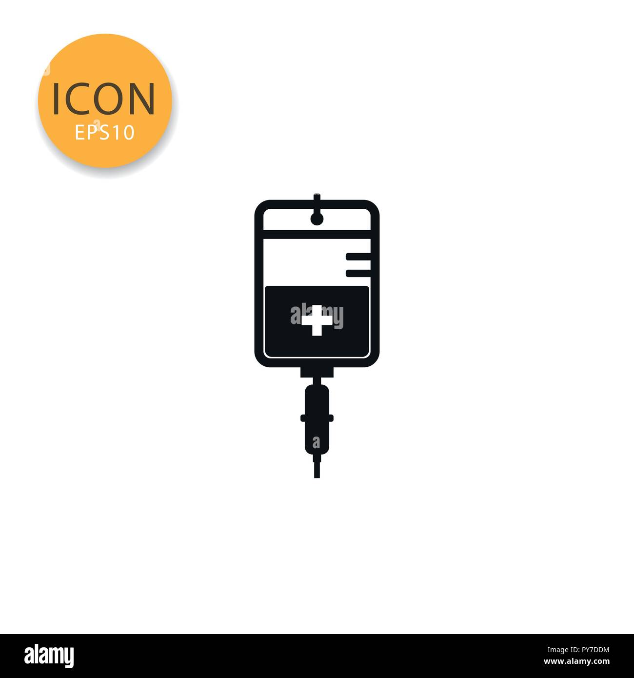IV bag icon flat style in black color vector illustration on white ...