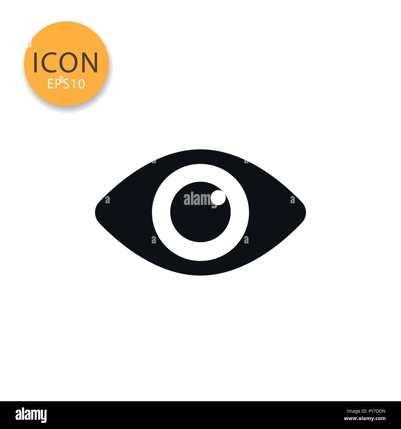 Eye icon flat style in black color vector illustration on white ...