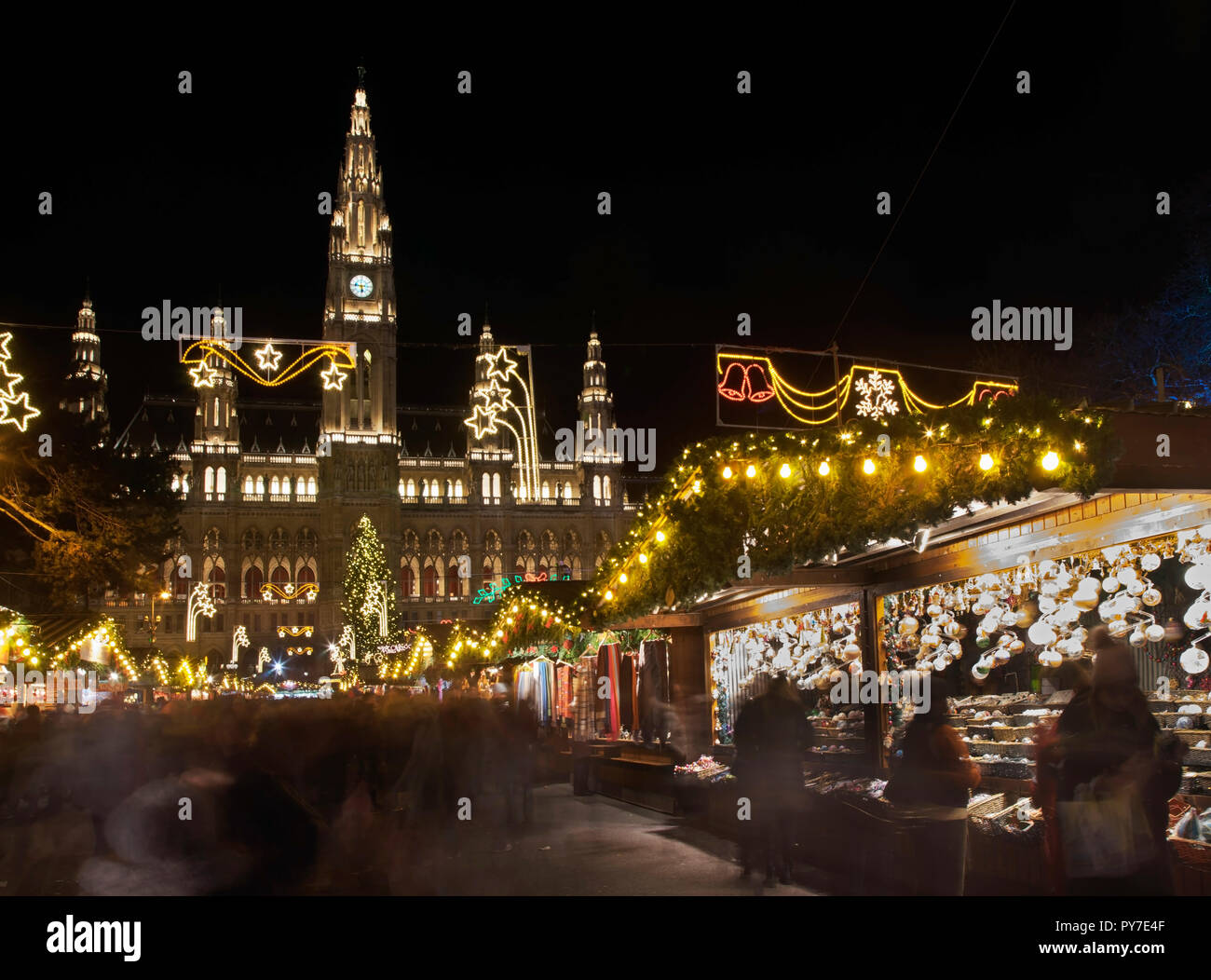 Holiday decorations of Rathauspark in Vienna. Austria Stock Photo Alamy