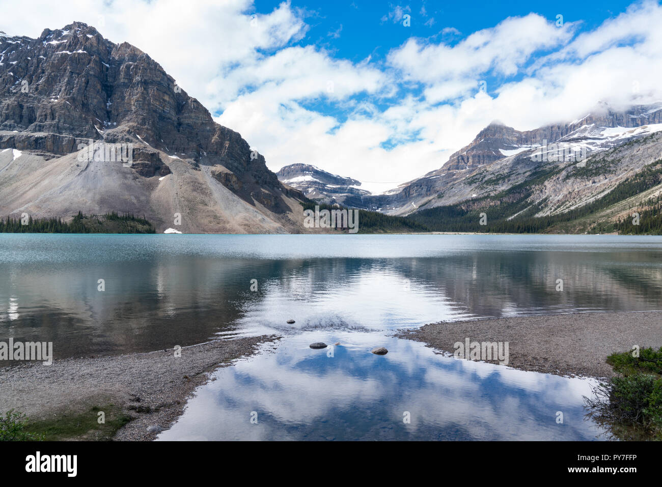 Bow Lake Along The Icefields Parkway In Banff National Park Alberta