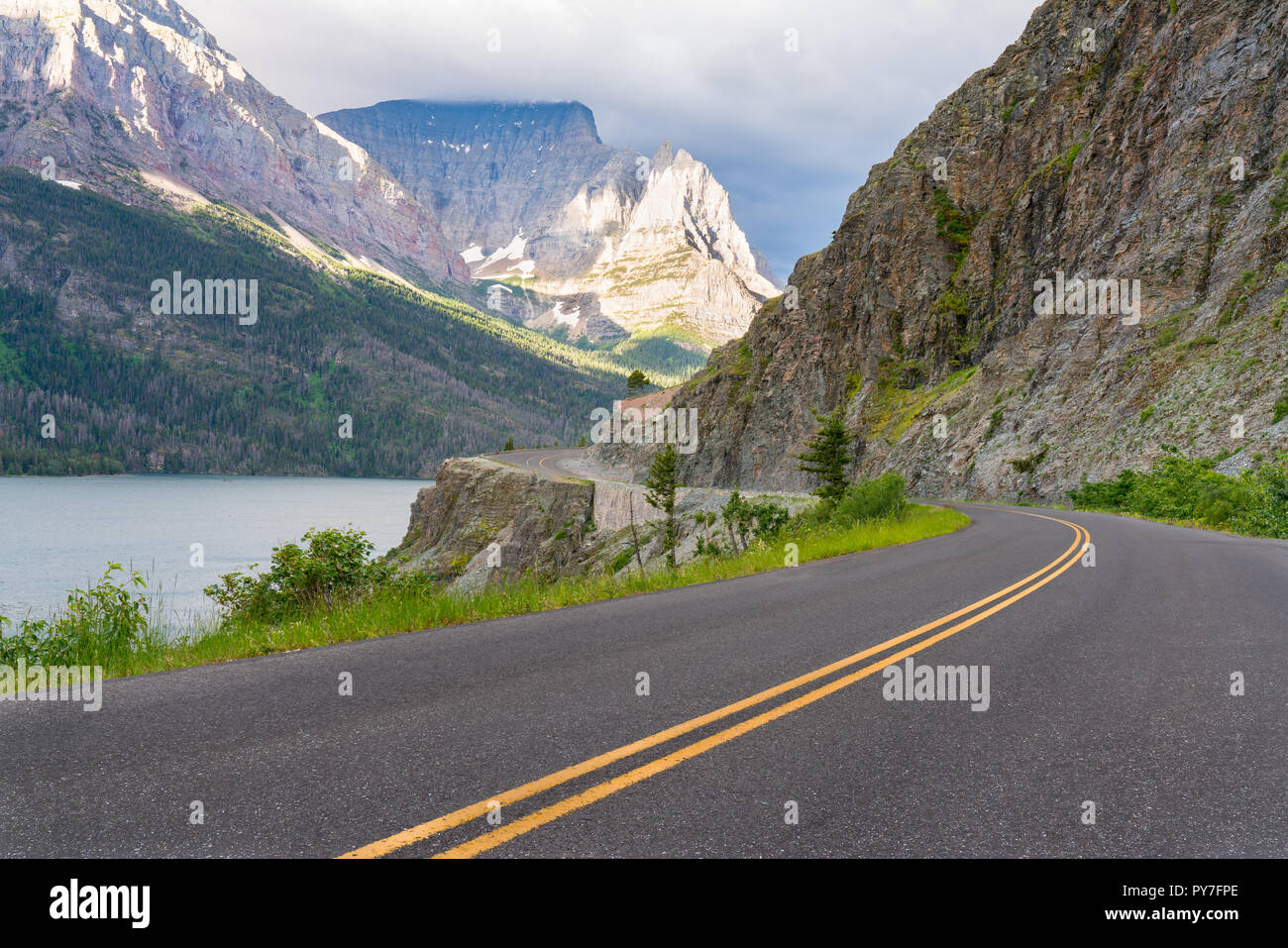 Going to the Sun Road in Glacier National Park,  Montana Stock Photo