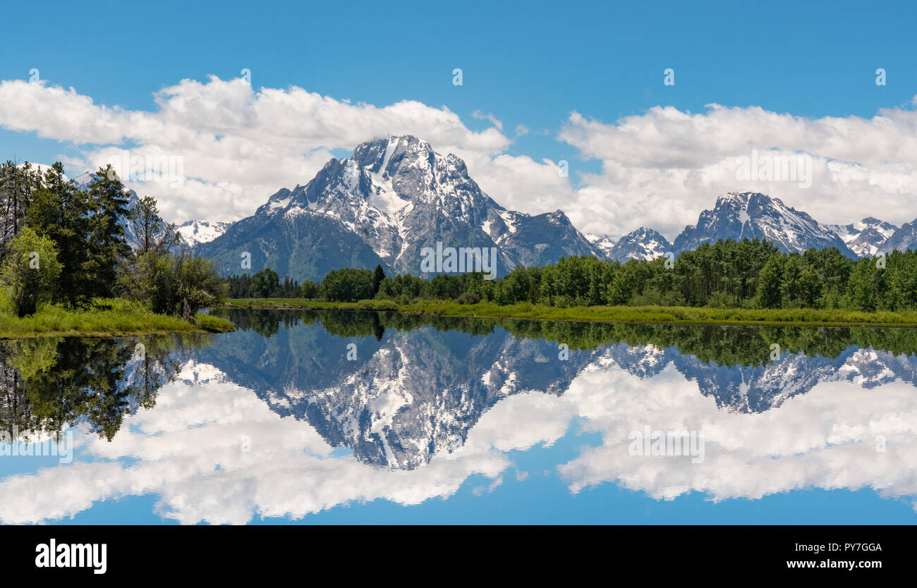 Oxbow Bend along the Snake River in Grand Teton National Park, Wyoming Stock Photo