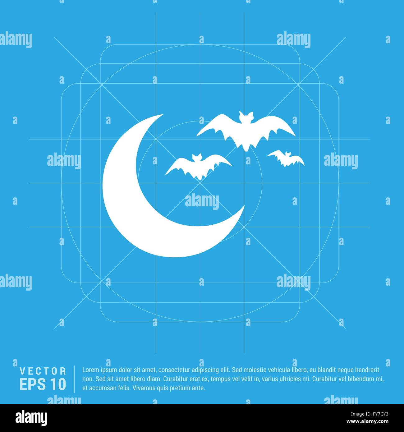 Halloween Bats with Moon icon Stock Vector Image & Art - Alamy