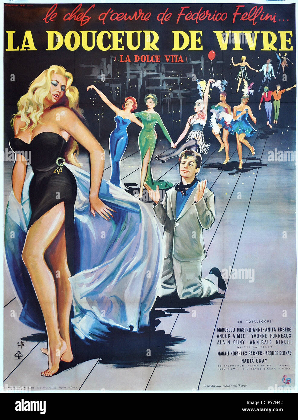 La Dolce Vita french - Original Movie Poster Stock Photo