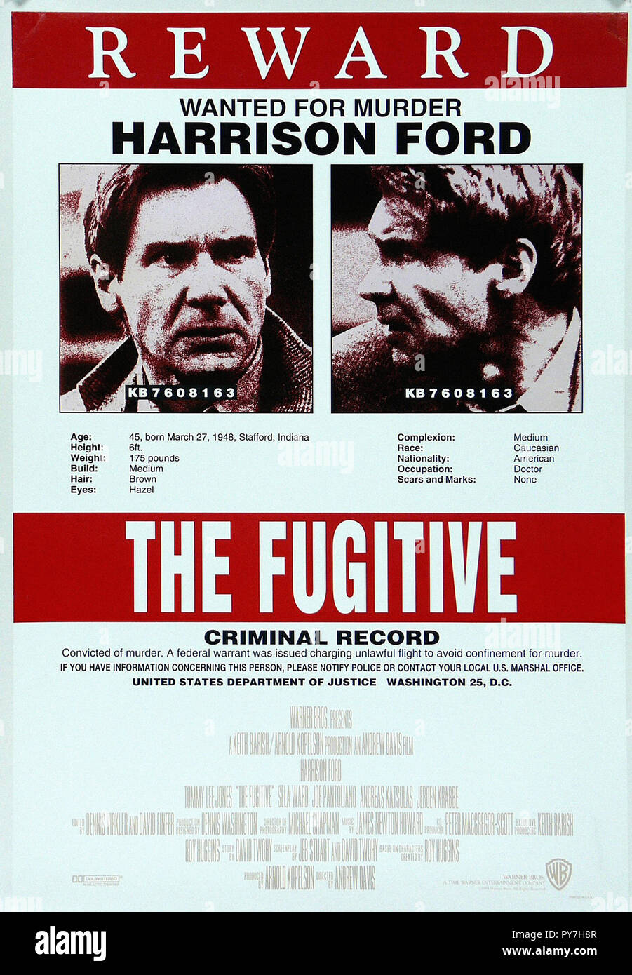 The Fugitive Original Movie Poster Stock Photo Alamy