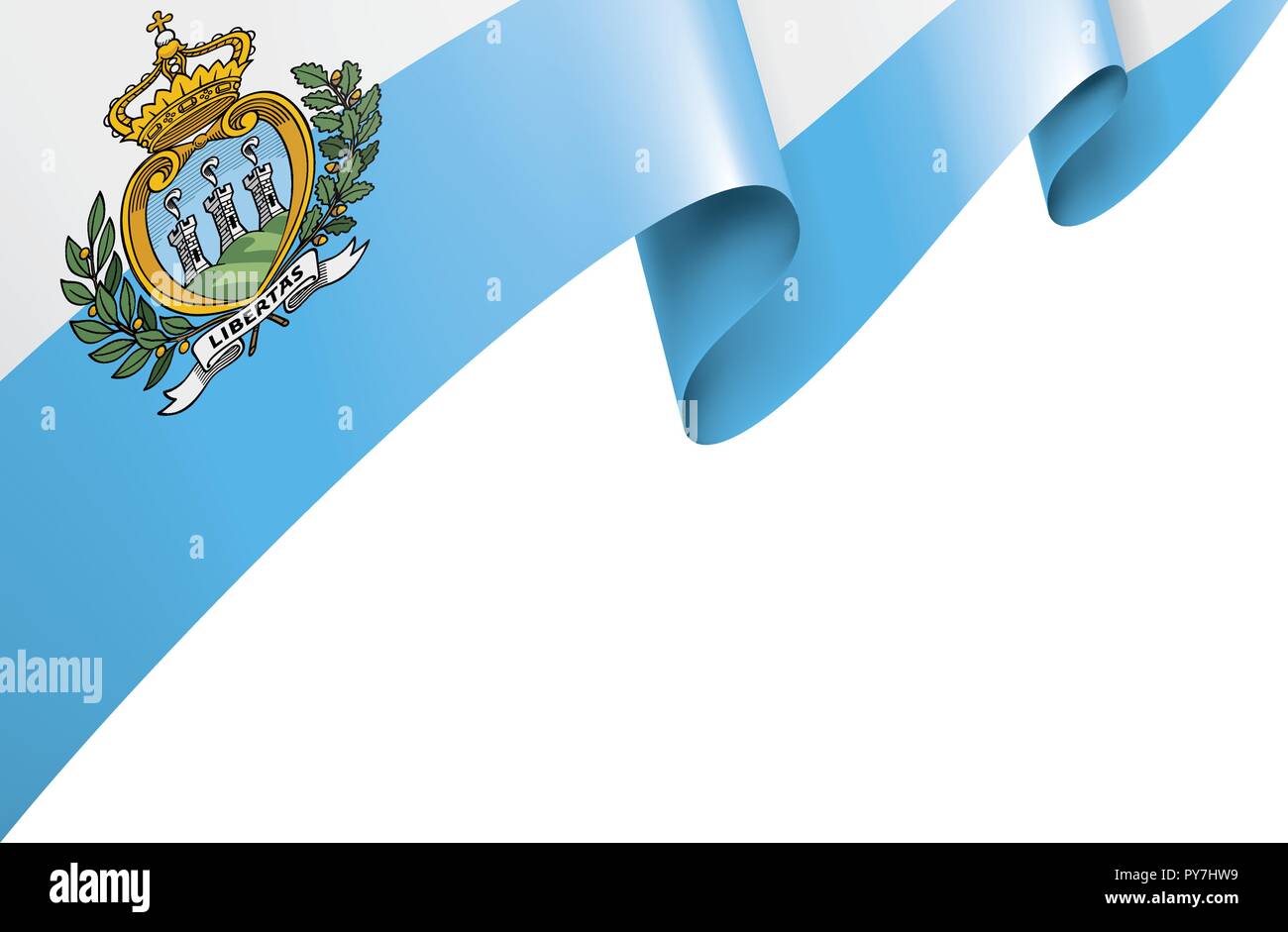 San Marino flag, vector illustration on a white background Stock Vector