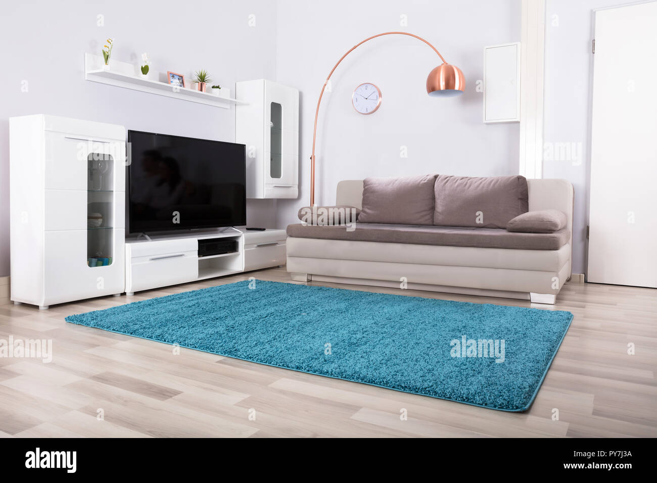 Interior Of A Living Room With Television And Furniture Stock Photo - Alamy
