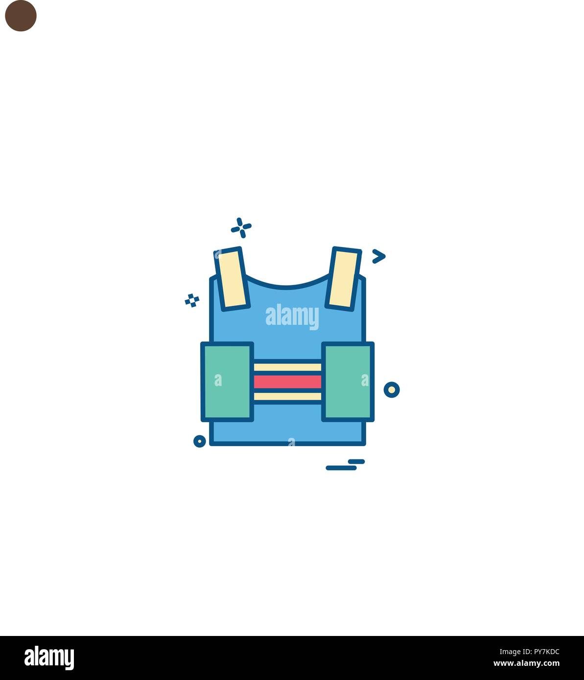 bulletproof vest protection revolution vest icon vector design Stock