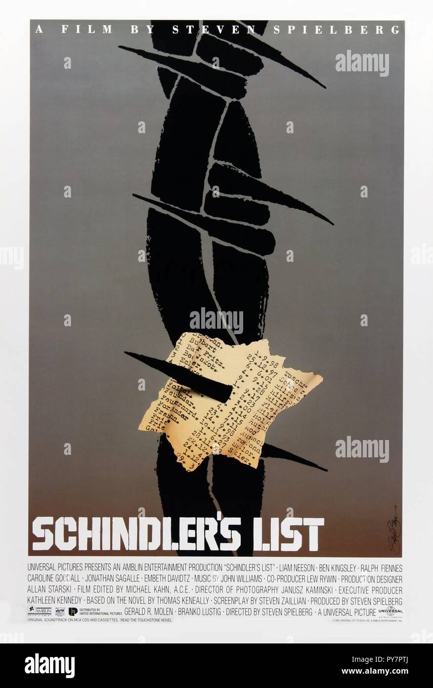 Original film title SCHINDLER'S LIST. English title SCHINDLER'S LIST