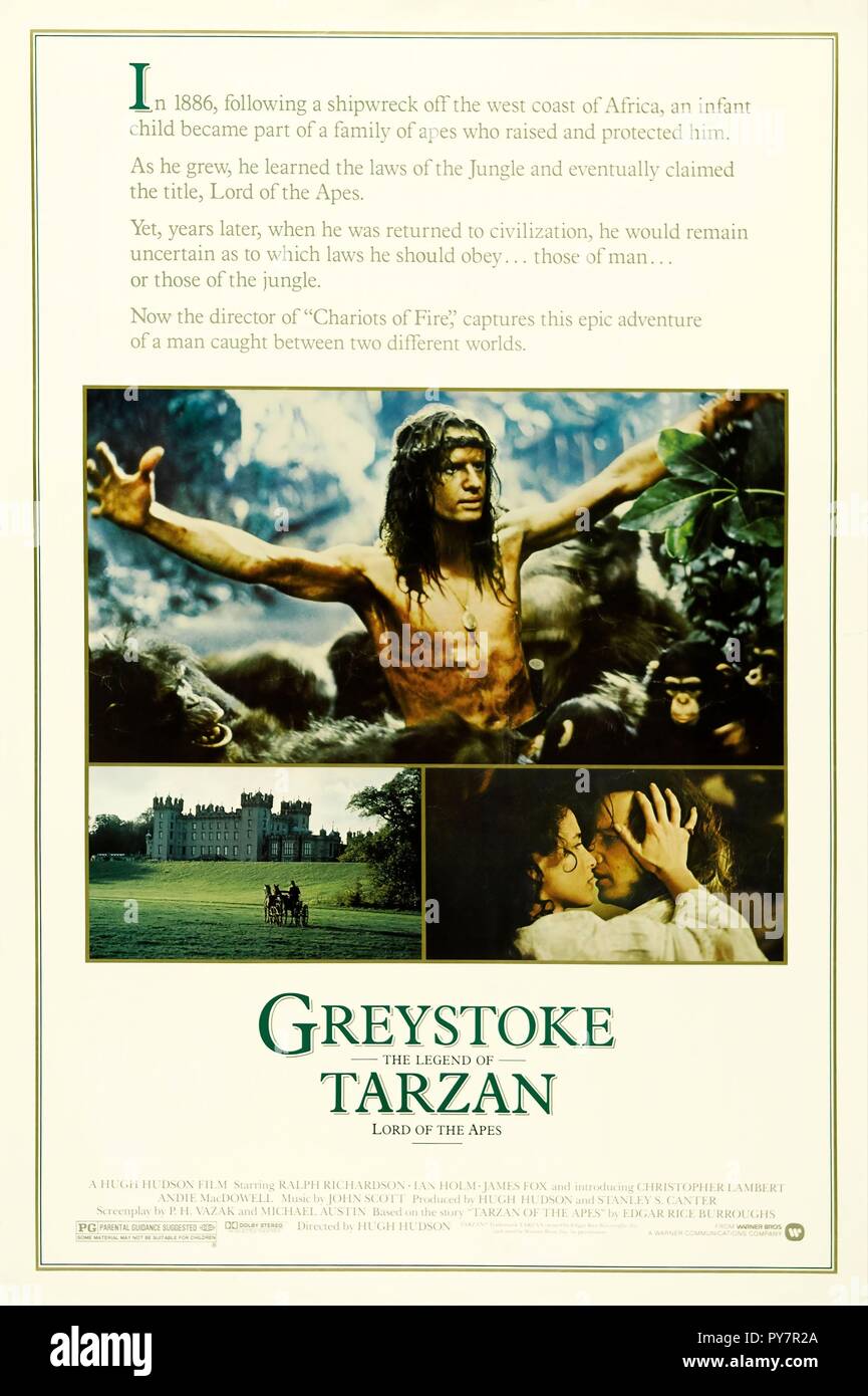 Original film title: GREYSTOKE: THE LEGEND OF TARZAN, LORD OF THE APES. English title: GREYSTOKE: THE LEGEND OF TARZAN, LORD OF THE APES. Year: 1984. Director: HUGH HUDSON. Credit: WARNER BROTHERS / Album Stock Photo