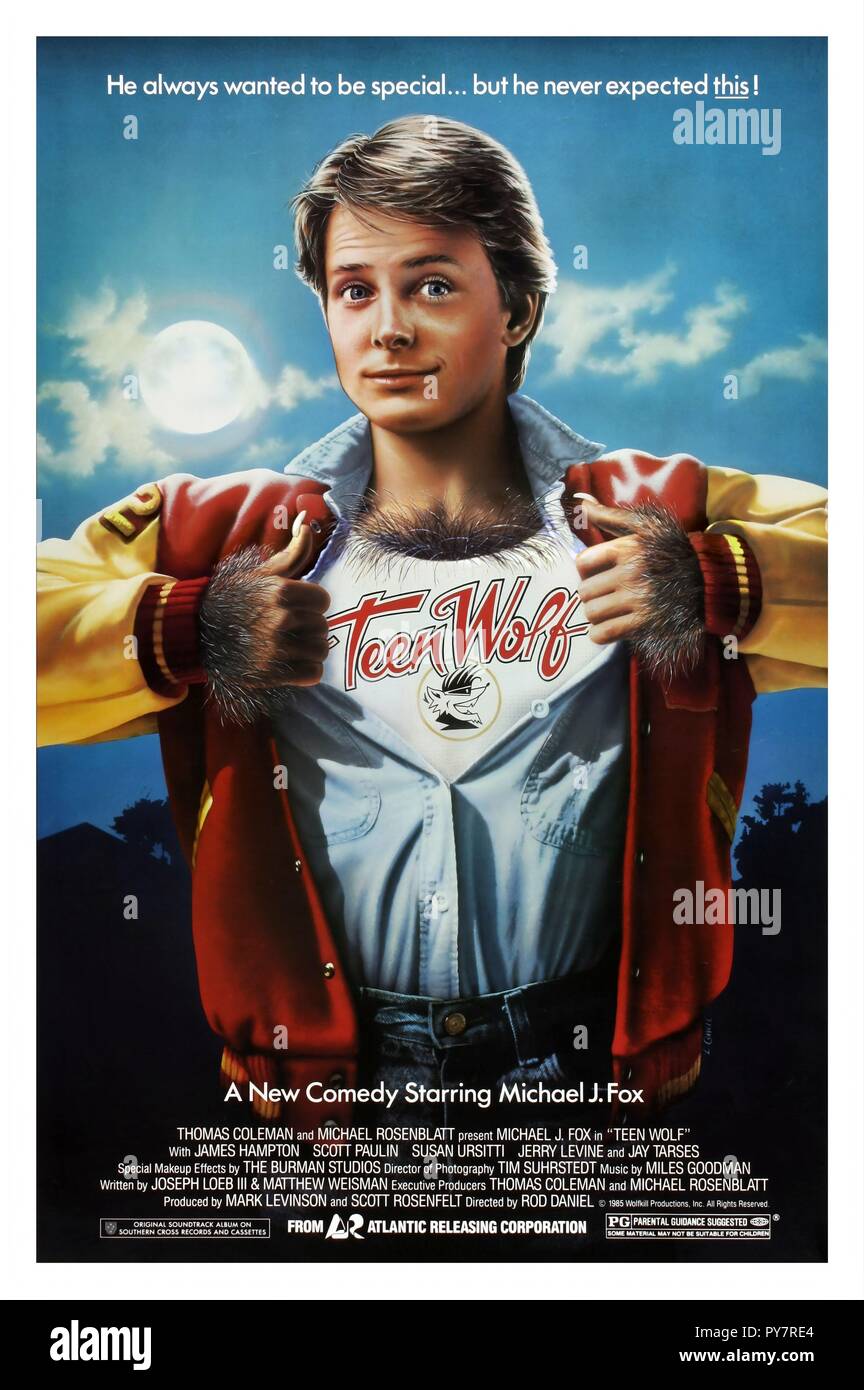 Original film title: TEEN WOLF. English title: TEEN WOLF. Year: 1985. Director: ROD DANIEL. Stars: MICHAEL J. FOX. Credit: WOLFKILL PRODUCTIONS / Album Stock Photo