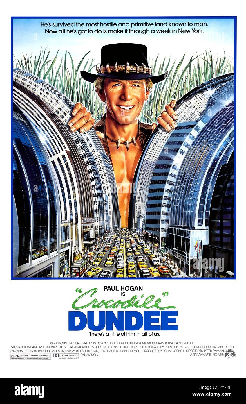Original film title: CROCODILE DUNDEE. English title: CROCODILE DUNDEE. Year: 1986. Director: PETER FAIMAN. Credit: PARAMOUNT PICTURES / Album Stock Photo