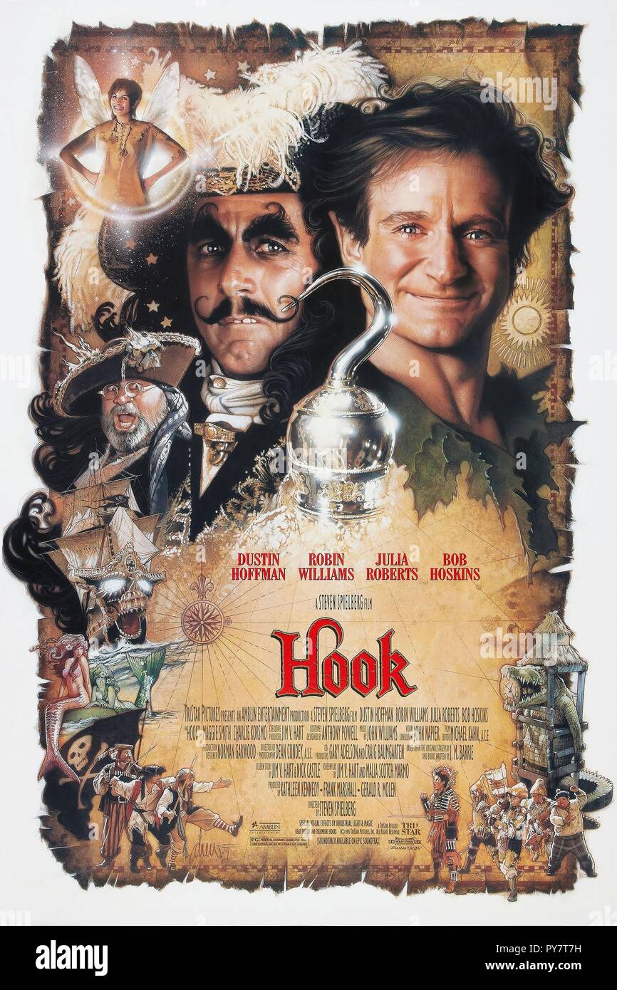 Original film title: HOOK. English title: HOOK. Year: 1991. Director:  STEVEN SPIELBERG. Stars: DUSTIN HOFFMAN. Credit: COLUMBIA TRI STAR / Album  Stock Photo - Alamy