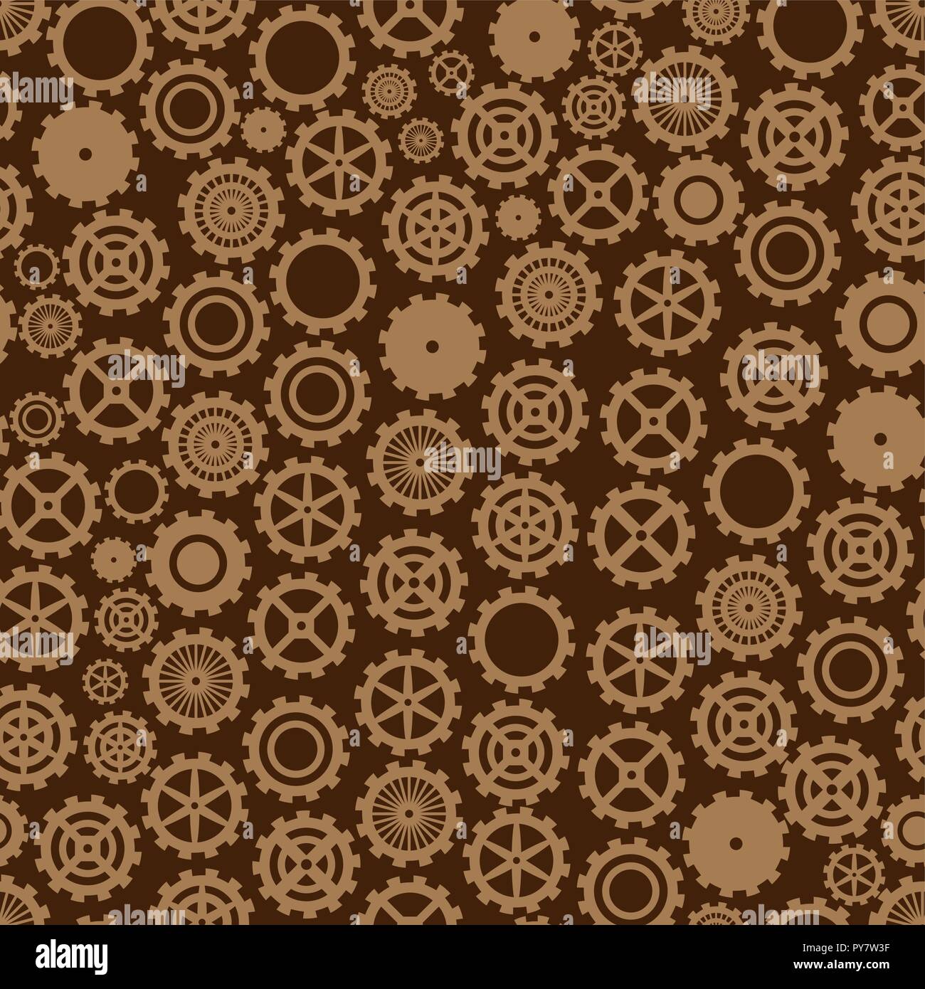 Cogwheels Background - seamless pattern - brown Stock Vector Image ...