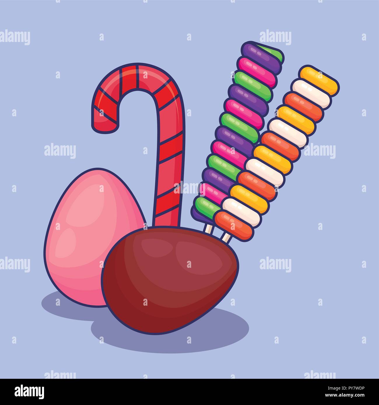set of sweet candies isolated icon vector illustration design Stock ...
