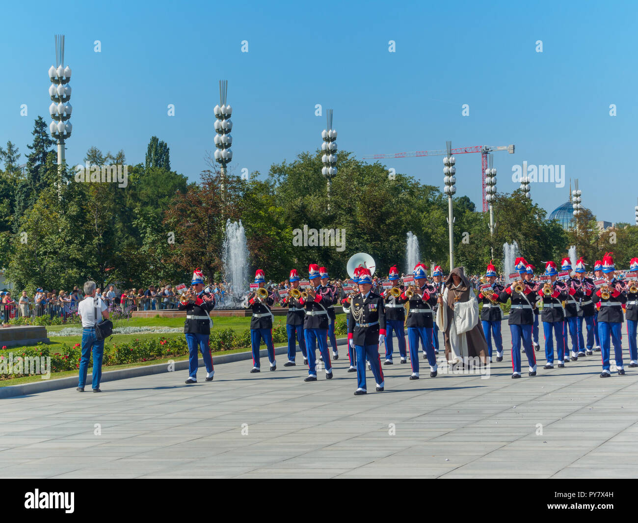 MOSCOW, RUSSIA AUGUST 25, 2018 The festive procession of the Spasskaya Tower International