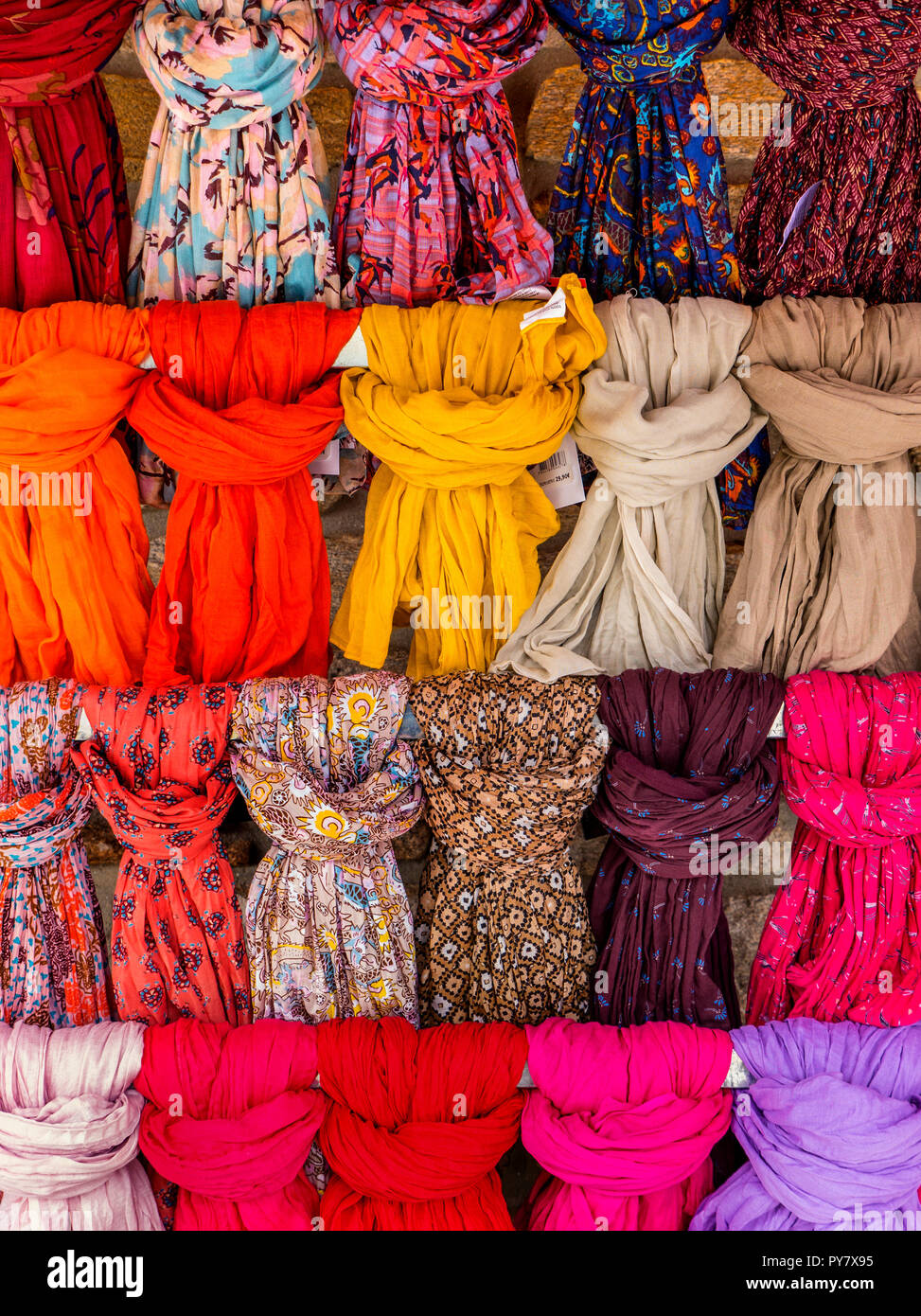 Silk scarves shop display hi-res stock photography and images - Alamy