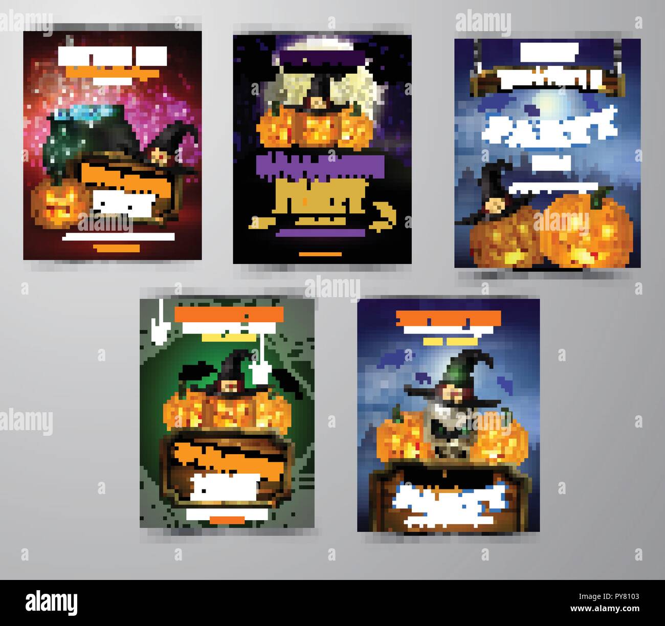 Halloween vertical background with pumpkins Stock Vector Image & Art ...