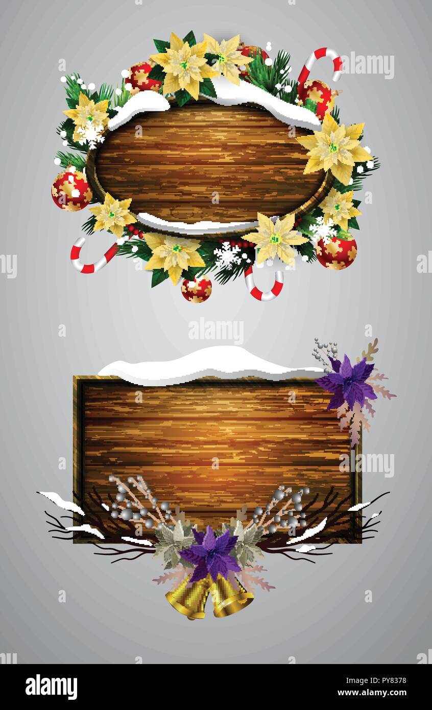 Vector wooden christmas board Stock Vector Image & Art - Alamy