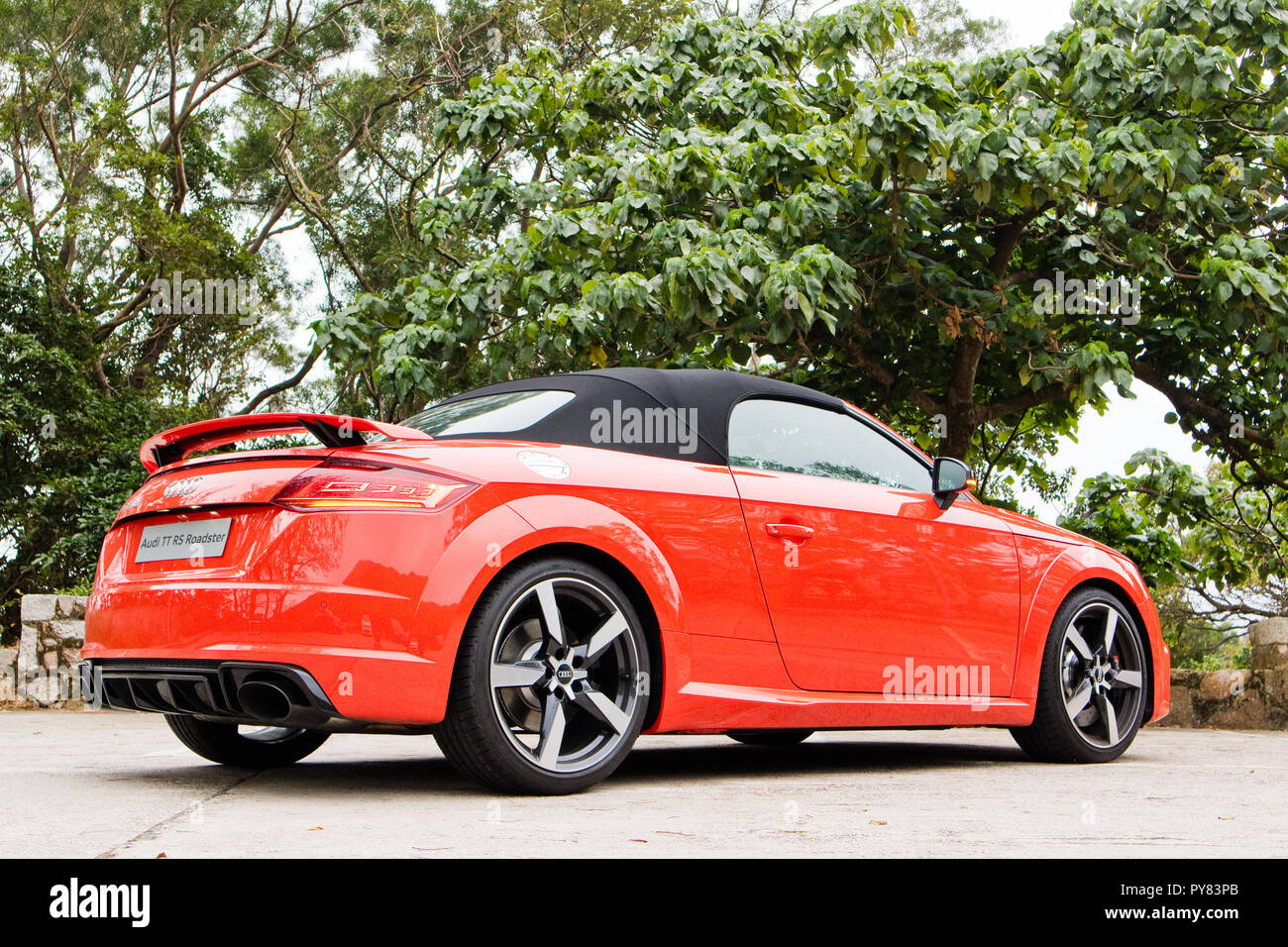 Hong Kong, China Jan 4, 2018 : Audi TTRS Jan 4 2018 in Hong Kong. Stock Photo