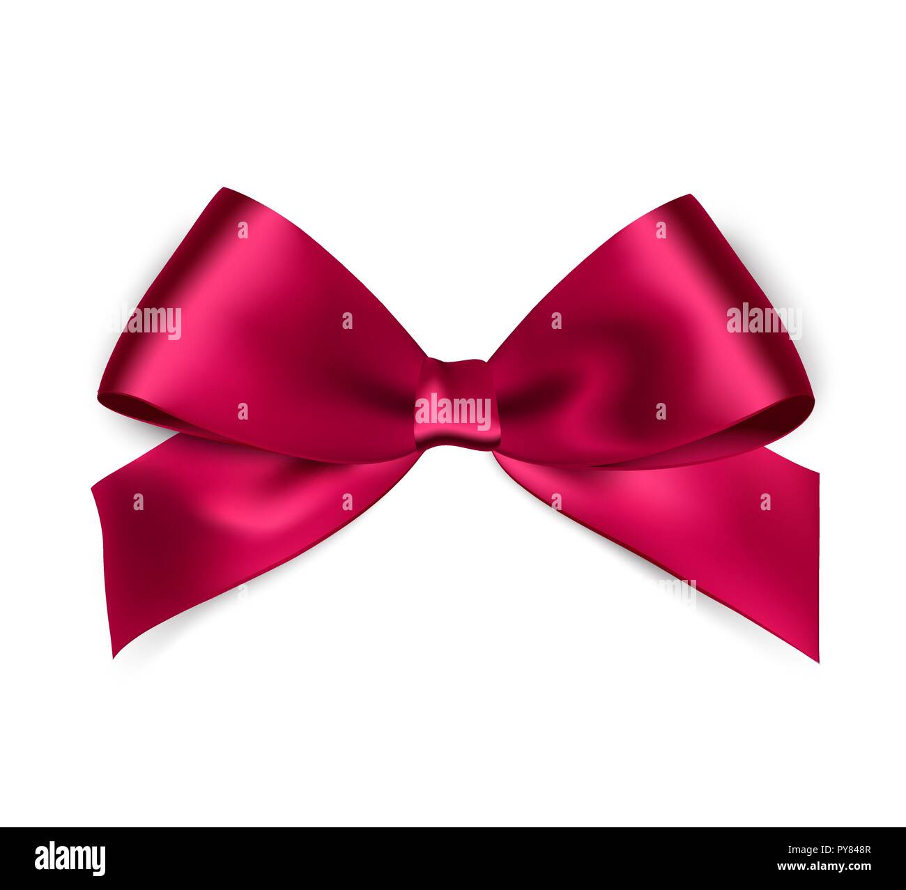 Shiny red satin ribbon on white background Stock Vector Image & Art - Alamy