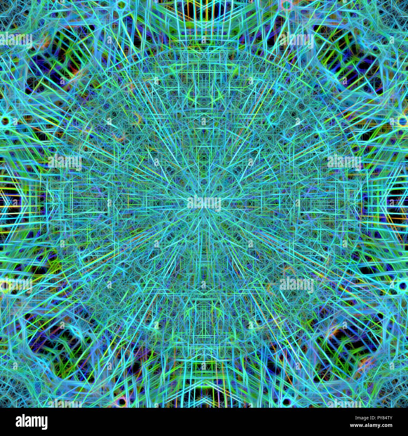 A colorful and vivid image with abstract Sacred Geometry. A psychedelic ...