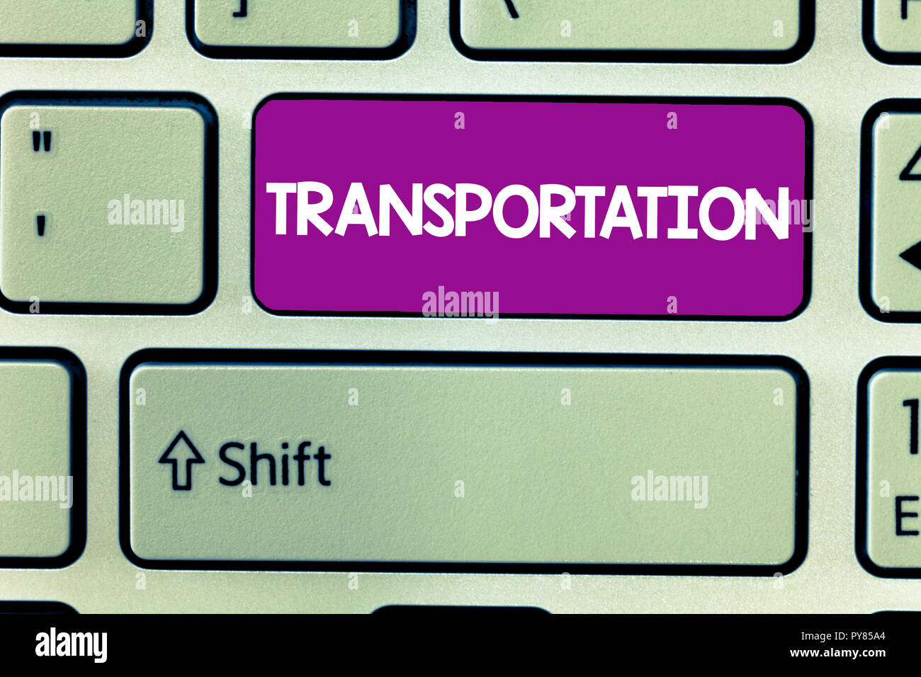 Text sign showing Transportation. Conceptual photo Means of ...