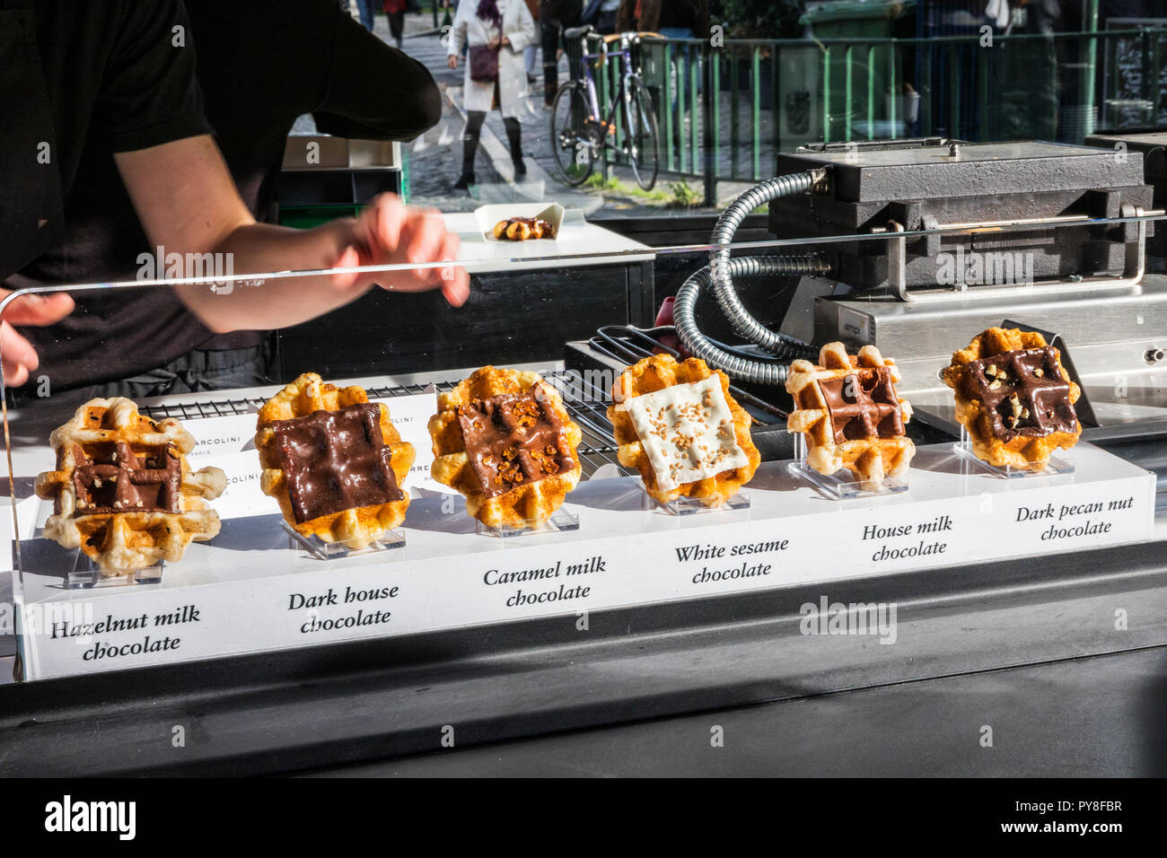 Traditional Belgian waffle Stock Photo