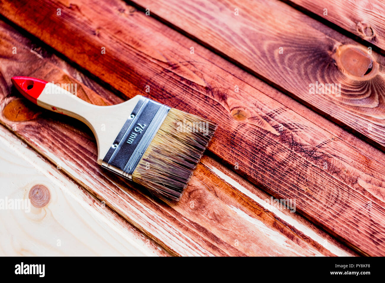 Brown Color Stain Painting On Wooden Table Or Fence Or Wall Or Flour Use For Home Decorated House Renovation Painted Surface Stock Photo Alamy