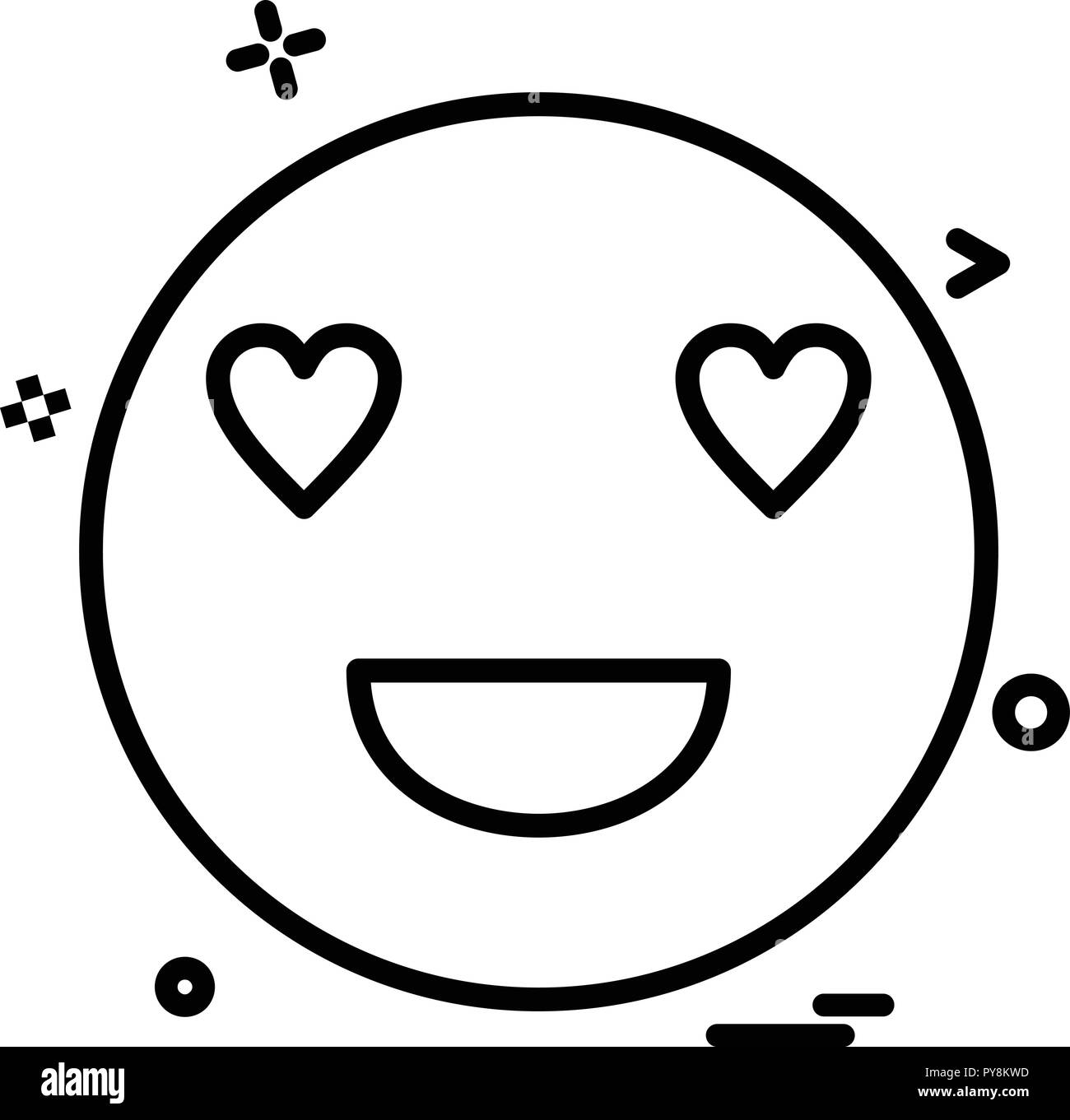 Smile with heart eyes icon black color in circle Vector Image