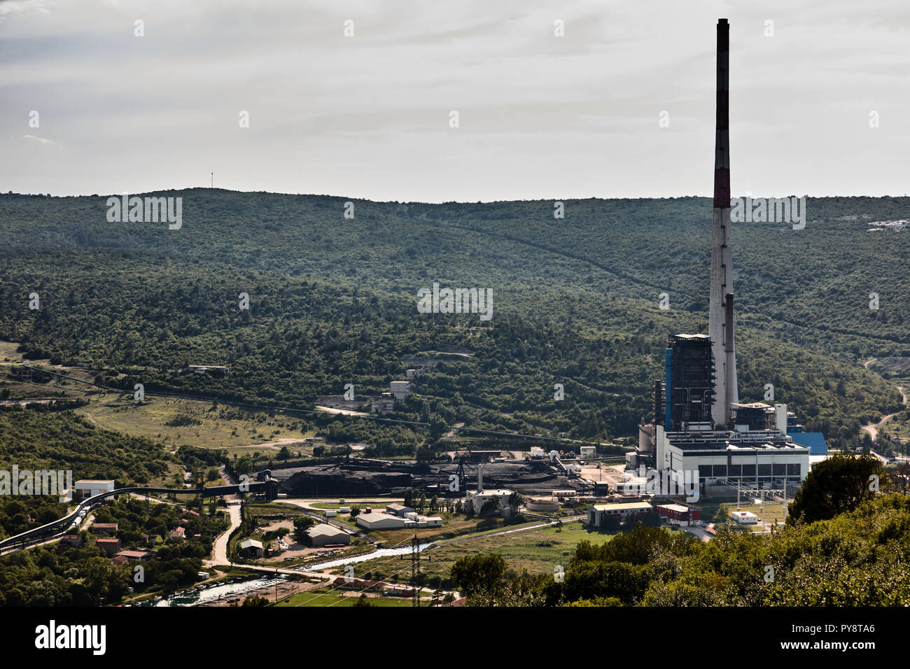 Plomin coal power plant in Istria, Croatia Stock Photo