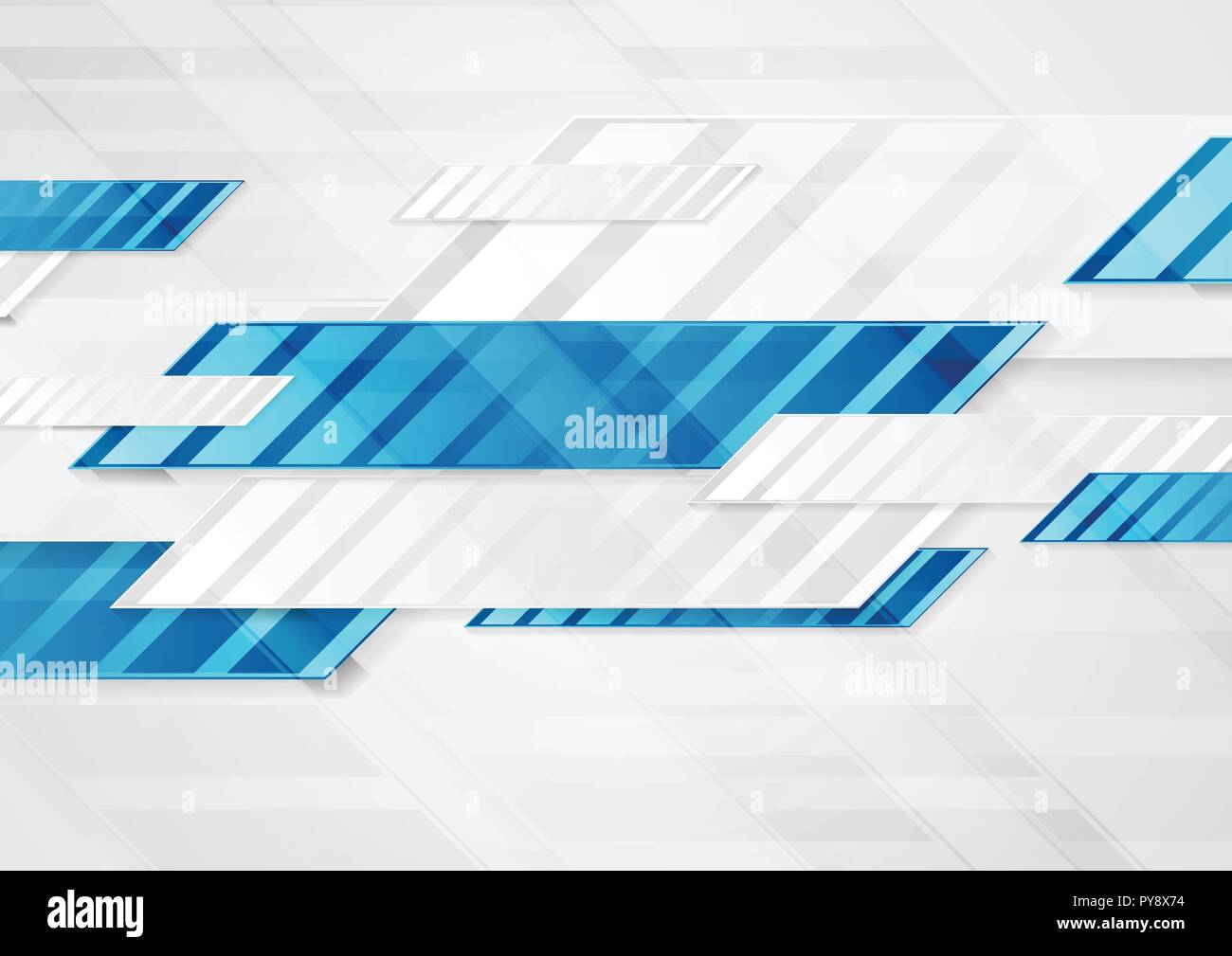 Blue and grey technology shapes abstract background. Vector design Stock Vector