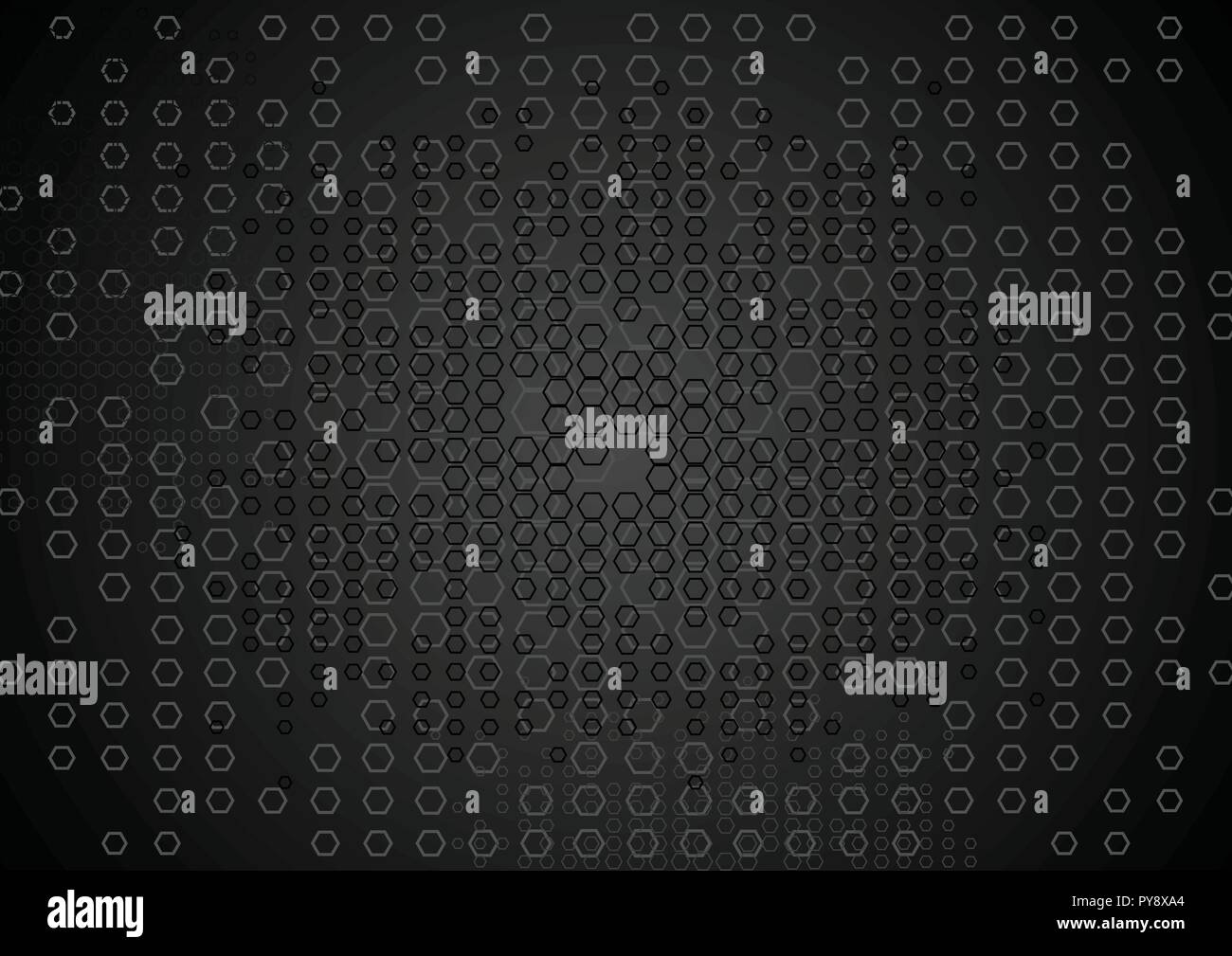 Abstract tech black hexagons texture background. Vector design Stock ...